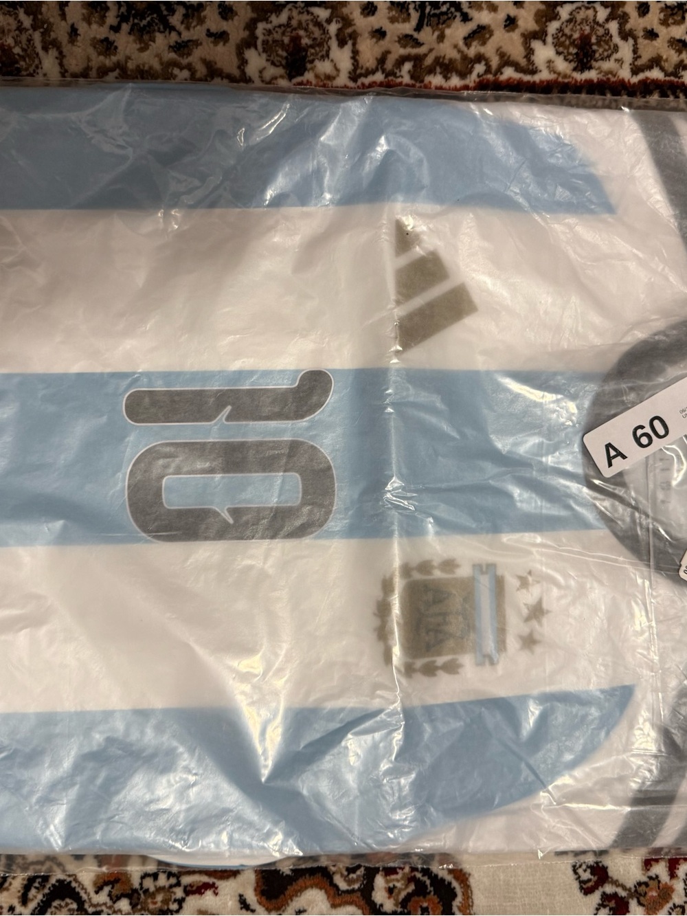 adidas Light Blue and White Messi Argentina Soccer Jersey with #10